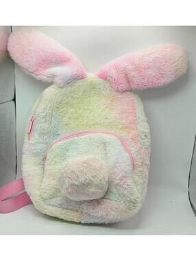 Lot of 2 Clairs' Pastel Bunny Ear Plush Backpack & Unicorn Purse